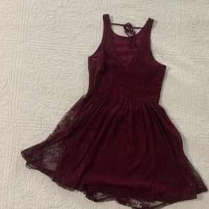 Hollister Maroon Lace Dress-Size S